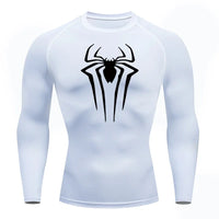 Spider Print Long-Sleeve Men's Compression Rash Guard