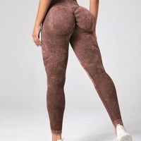 Tie-Dye Tummy Control Yoga Leggings - Seamless Ankle-Length