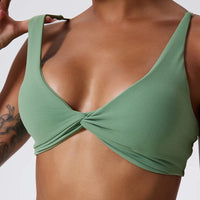 Hearuisavy Shockproof Push-Up Sports Bra - Pleated Quick-Dry