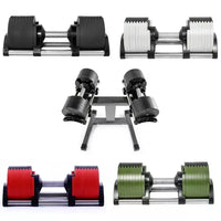 Adjustable Dumbbell Pair - 2kg to 45kg Max Home Fitness Set