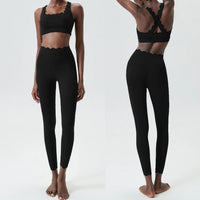 Solid Colour 2-Piece Slim-Fit Gym Set - Breathable Nylon