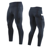 Men's Skinny Compression Gym Trousers - Dry-Fit Elastane