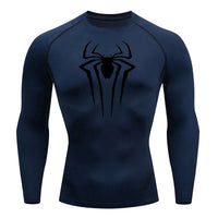 Spider Print Long-Sleeve Men's Compression Rash Guard