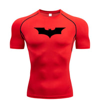 Bat Print Men's Compression Gym T-Shirt - Short Sleeve