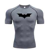 Bat Print Men's Compression Gym T-Shirt - Short Sleeve