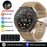Military-Grade 360x360 HD Smartwatch - Flashlight, BT Call & Health