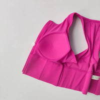 Front-Zip Shock-Absorbing Sports Bra Vest - Quick-Dry Nylon