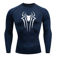 Spider Print Long-Sleeve Men's Compression Rash Guard
