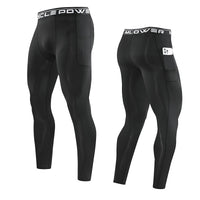 Men's Skinny Compression Gym Trousers - Dry-Fit Elastane