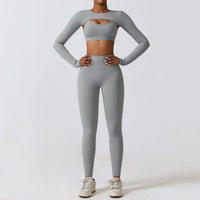 2-3 Piece Yoga Suit - Sports Bra, Crop Top & Gym Leggings