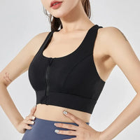 Front-Zip High-Impact Sports Bra - Shock-Proof Quick-Dry