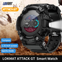 LOKMAT ATTACK-GT Rugged Sport Smartwatch - Flashlight & BT Calls