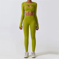 2-3 Piece Yoga Suit - Sports Bra, Crop Top & Gym Leggings