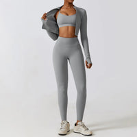 2-3 Piece Yoga Suit - Sports Bra, Crop Top & Gym Leggings