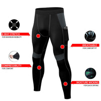 Men's LANBAOSI Quick-Dry Compression Running Tights