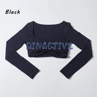 Long Sleeve Crop Workout Top - Breathable Anti-Pill Fabric