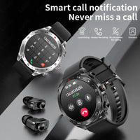 LIGE 2-in-1 AMOLED Smartwatch with Built-In Bluetooth Earbuds