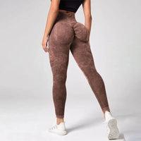 Tie-Dye Tummy Control Yoga Leggings - Seamless Ankle-Length