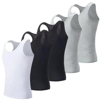5-Piece Men's Cotton Fitness Vest Set - Sleeveless Tank Tops