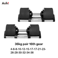 Adjustable Dumbbell Pair - 2kg to 45kg Max Home Fitness Set
