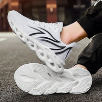 AIRAVATA Flame Print Linen Running Sneakers - Height-Increasing