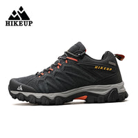 HIKEUP Men's Leather Trekking Shoes - Breathable Rubber Outsole
