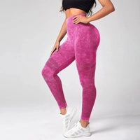 Tie-Dye Tummy Control Yoga Leggings - Seamless Ankle-Length