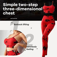 Tie-Dye Seamless Yoga Set - Sports Bra & High-Waist Leggings