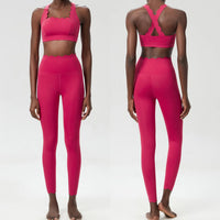 Solid Colour 2-Piece Slim-Fit Gym Set - Breathable Nylon