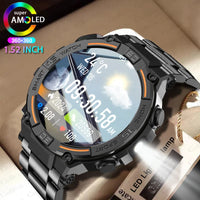 Military-Grade 360x360 HD Smartwatch - Flashlight, BT Call & Health