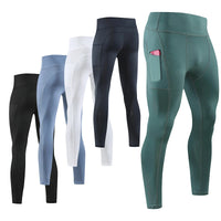 Men's Skinny Compression Gym Trousers - Dry-Fit Elastane