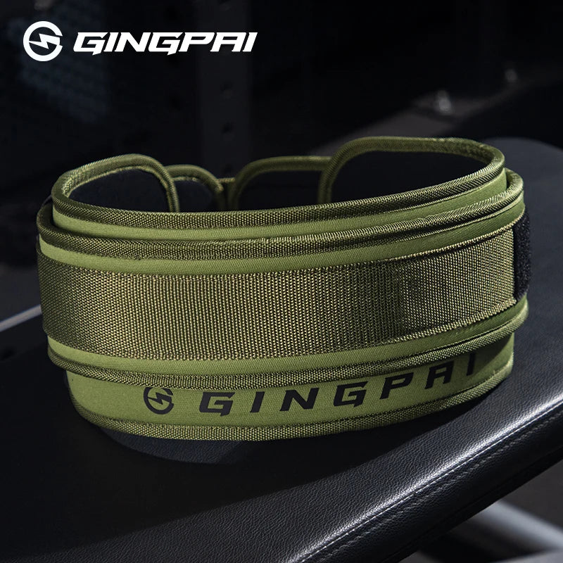 GINGPAI Double-Layer Weightlifting Belt - Velcro Abdominal Compression