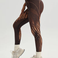 Lattice Print Seamless High-Waist Yoga Leggings