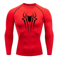 Spider Print Long-Sleeve Men's Compression Rash Guard