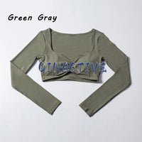 Long Sleeve Crop Workout Top - Breathable Anti-Pill Fabric