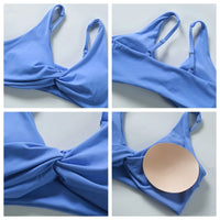 Hearuisavy Shockproof Push-Up Sports Bra - Pleated Quick-Dry