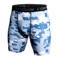 Men's 3D Camouflage Print Compression Gym Shorts