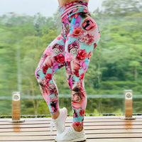 Printed High-Waist Training Leggings - All-Season Stretch