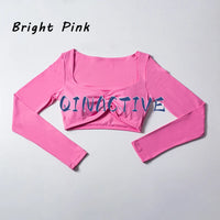 Long Sleeve Crop Workout Top - Breathable Anti-Pill Fabric