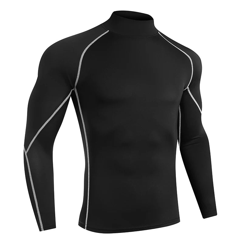 Men's Long-Sleeve Tight Compression Rash Guard - Bodybuilding