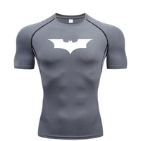 Bat Print Men's Compression Gym T-Shirt - Short Sleeve