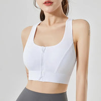 Front-Zip High-Impact Sports Bra - Shock-Proof Quick-Dry