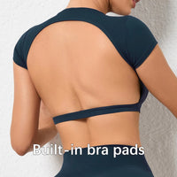 Hearuisavy Backless Breathable Crop Top - Anti-Pill Gym Shirt