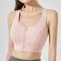 Front-Zip High-Impact Sports Bra - Shock-Proof Quick-Dry
