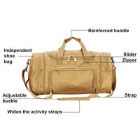 LQARMY 35L Sports Fitness Bag Men Outdoor Yoga Gym Swimming Shoulder Handbags Weekend Travel Duffle Bags with Shoe Compartment