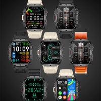 2025 New For Men Military Smart Watch Men IP68 5ATM Outdoor Sports Fitness Tracker Health Monitor 1.96" BT Call Smartwatch