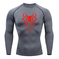 Spider Print Long-Sleeve Men's Compression Rash Guard