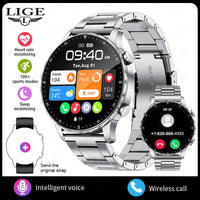 LIGE Magnetic Leather Strap Smartwatch - Bluetooth Calling & Health