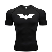 Bat Print Men's Compression Gym T-Shirt - Short Sleeve
