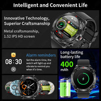 LIGE 2-in-1 AMOLED Smartwatch with Built-In Bluetooth Earbuds